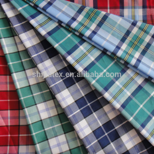 polyester cotton checks yarn dyed garment fabric