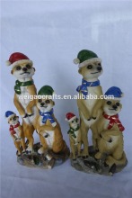 2015 new products cheap christmas ornament resin animal figurine Meerkat statues