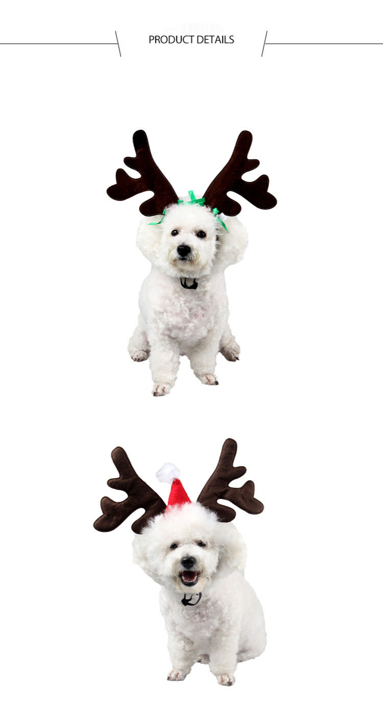 Latest Sweet Pet Christmas Accessories Antler Pet Headwear for Dogs Cats Wholesale