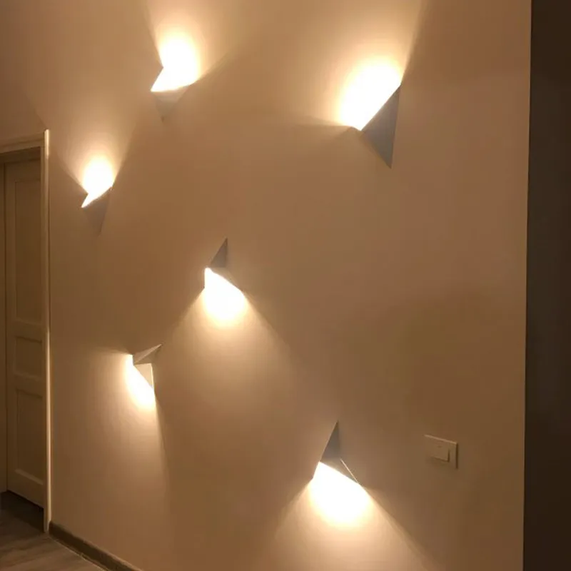 Stylish Modern Triangle LED Wall Lamps for Home and Cafe