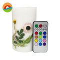 Velas personalizadas de cera LED pilar multicolor de natal