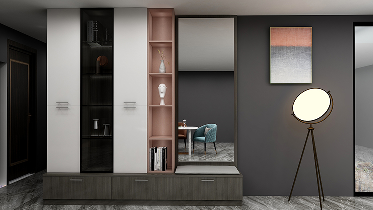  black Fashion built-in wardrobe with Glass