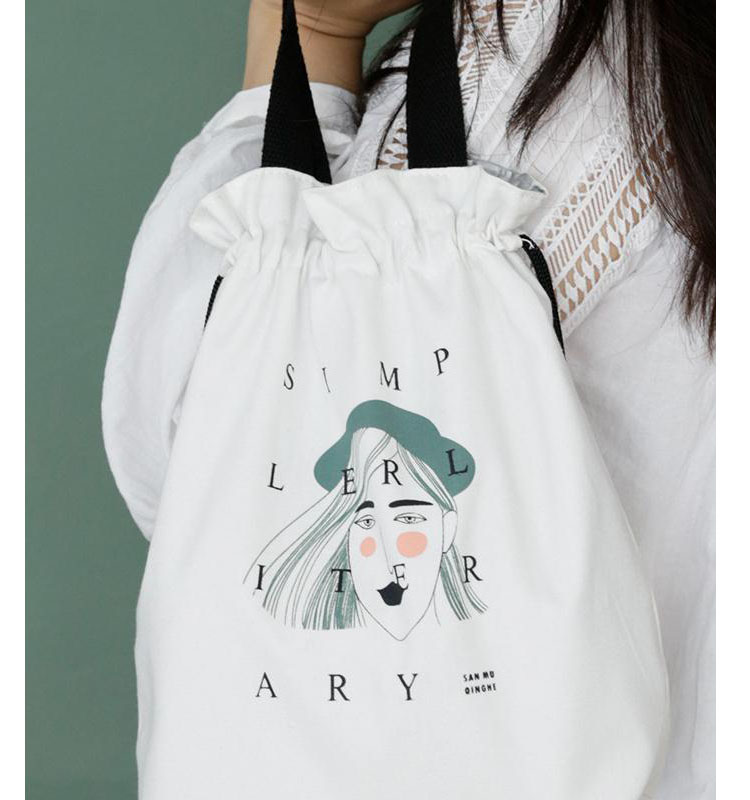 New arrival insulation waterproof lunch bag cotton canvas picnic bag drawstring tote bag