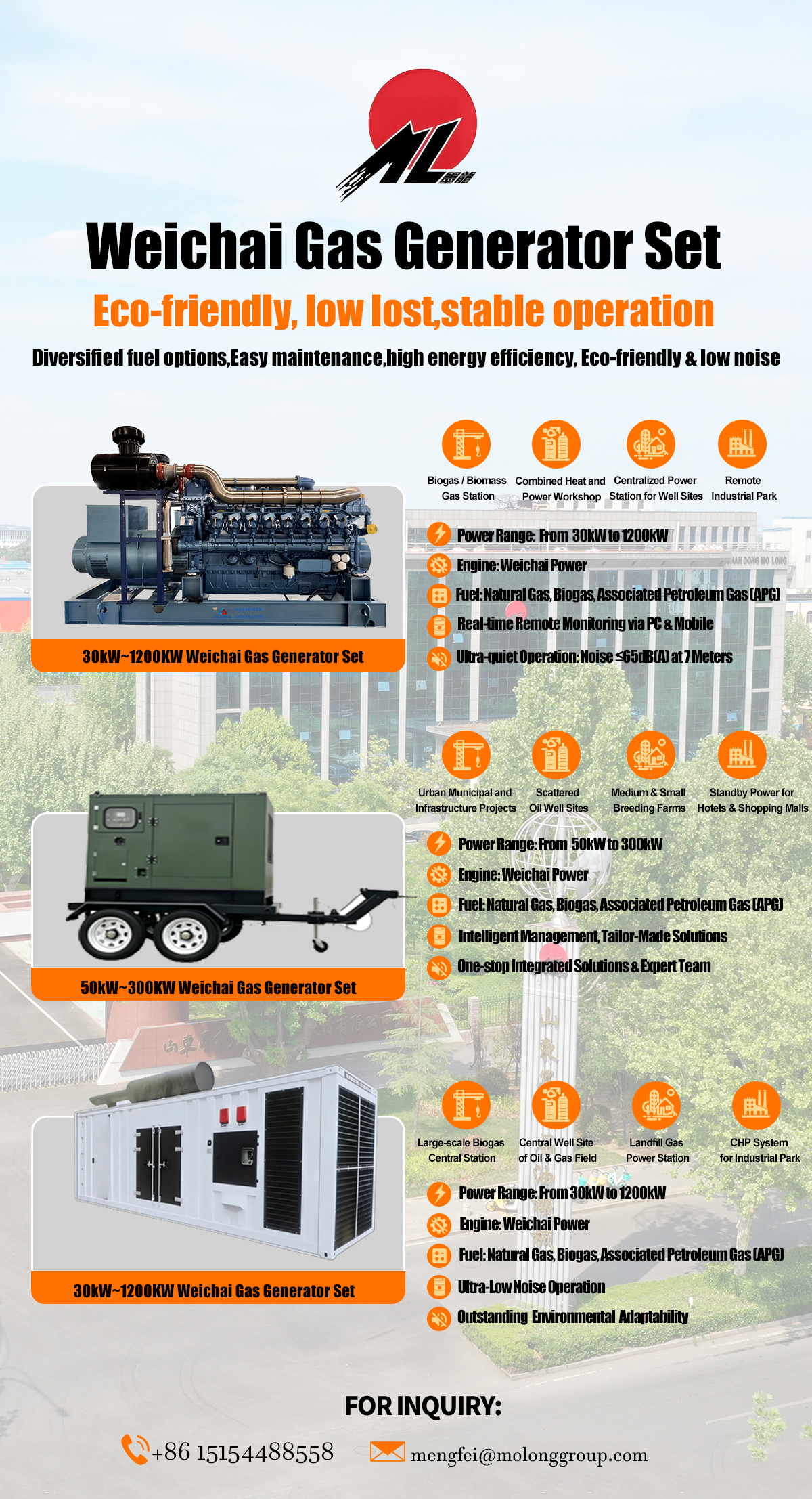 উইচাই গ্যাস জেনারেটর সেট Weichai Gas Generator Set