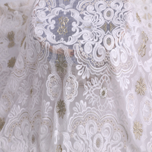 Compound Silk Thread Two Tone Embroidery Fabric