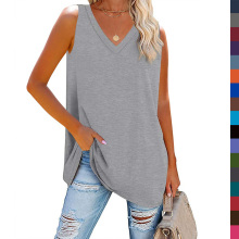 Plus Size Women's Polo V-Neck Tunic T-Shirts with Short Sleeves