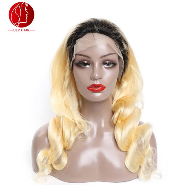 1B 613 Full Lace Wig Human Hair Body Wave, Transparent Lace Colour Remy #613 Blonde 100% Virgin Human Hair Full Lace Wigs