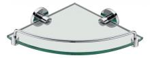 Corner glass shelf with rail chrome