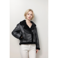 2024 Women's PU bonded fake fur jacket