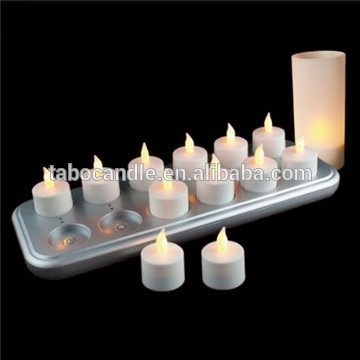 Rechargeable LED Flickering Amber Tea Light Candles