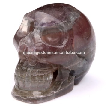 Wholesale gemstone skull Decorative Skull Hand Carved crystal stone fluorite skull