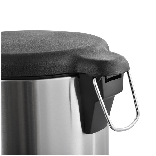 Brushed Stainless Steel Kitchen Garbage Can Round Step