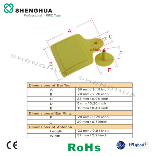 Best Selling Farming Equipment Tpu Printed Rfid Cattle Ear Tag