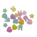 Kawaii Jelly Color Resin Flatback Heart Star Rabbit Cabochons Sweet Heart Star Rabbit Head Hiels για Scrapbooking DIY