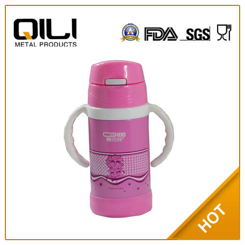 Food safety Children stainless steel vacuum flask with straw