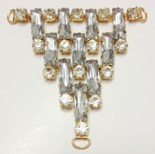 Vintage Women's T-Strap Sandals Trim with Crystal Diamond Embellishment