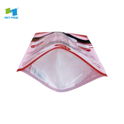 Bolsa ziplock simples com impressão rosa rotogravura