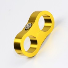 AN4 Aluminium Braided Fuel Oil Line Dual Hose with Separator Clamp