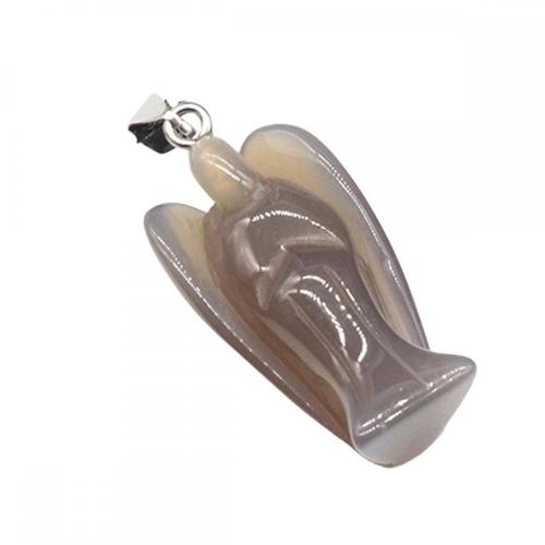 Gemstone Carving Angel Pendant Natural Stone Carved 1.0 Inch Cute Angel Charm Pendant for DIY Jewelry Making Birthday Gifts