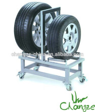 Double row automobile tire rack