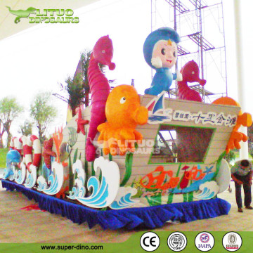 Colorful Parade Floats Fiberglass Vehcle Statue For Sale