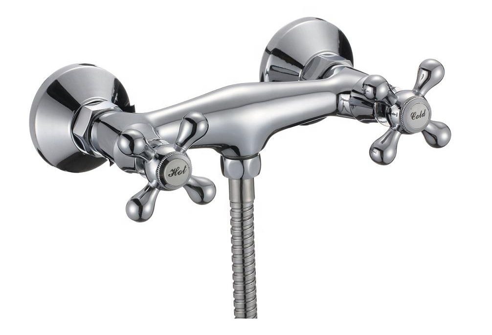 Attractive style stainless steel spout zinc alloy handle wall mounted bathtub faucet