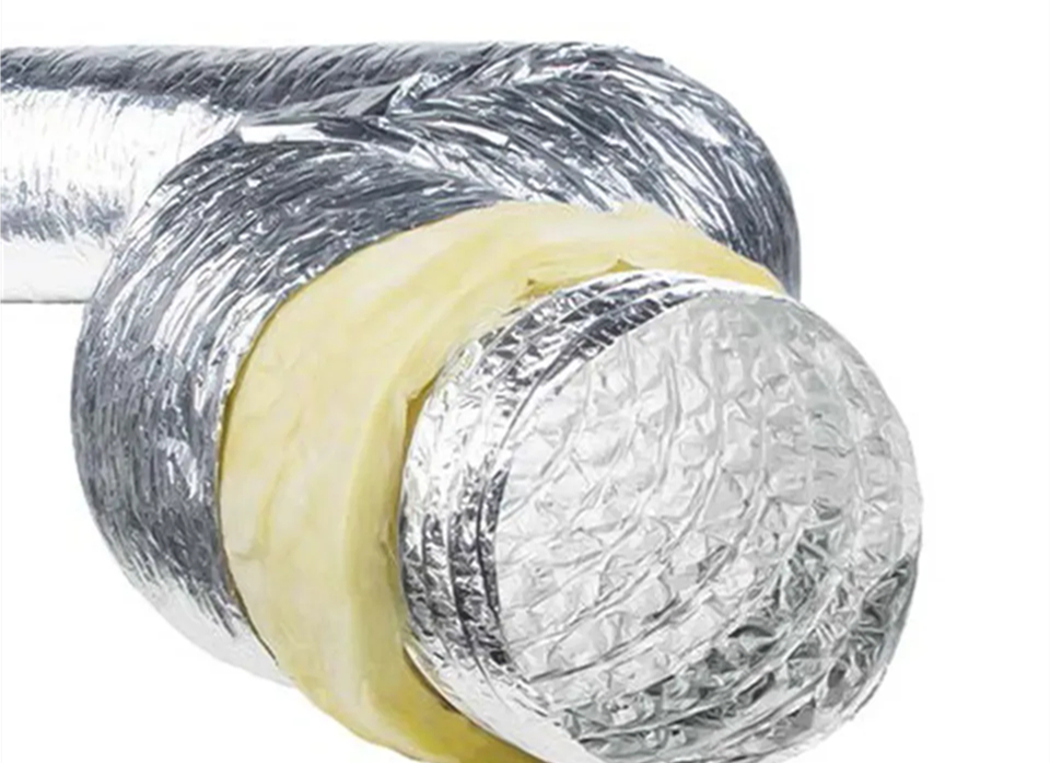 Hvac System Flexible Duct Aluminum Insulated Flexible Air Duct With Glass Wool 6 Jpg