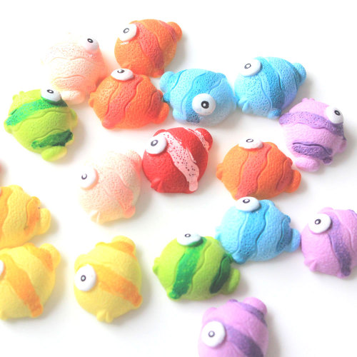 100Pcs/Lot 30*12MM Mixed Ocean Cute Fish Resin Flatback Cabochons Crafts Embellishment Ornament For Scrapbooking DIY Accessories