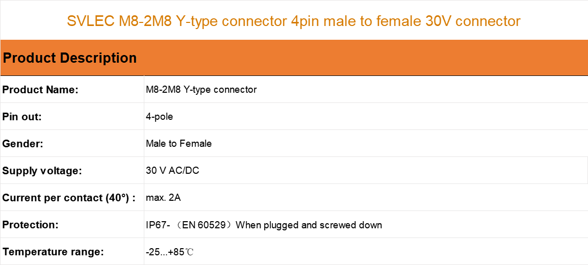 M8-2M8 Y-type connector