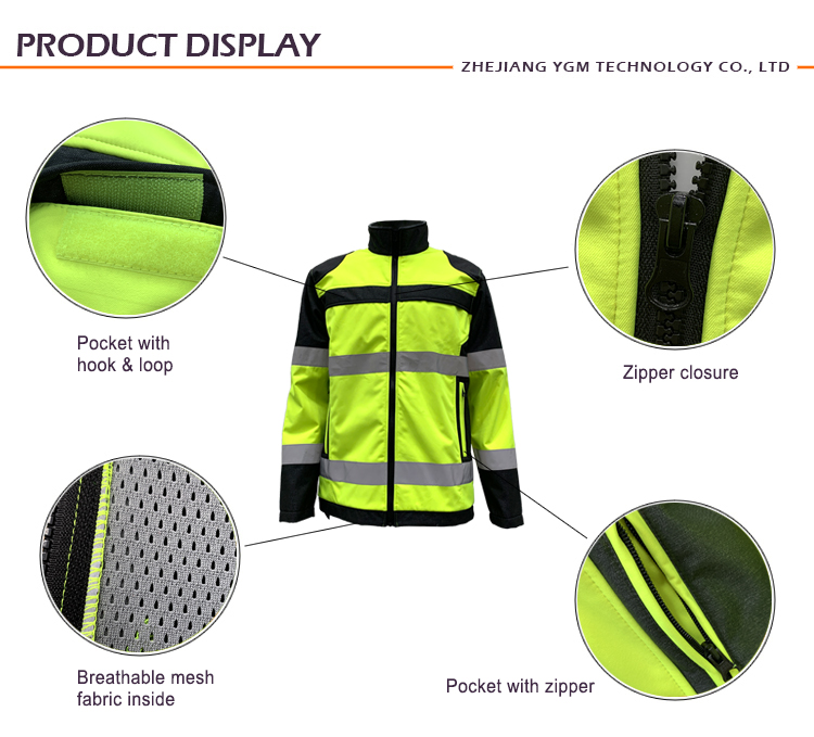 Hi vis winter waterproof safety reflective bike jacket