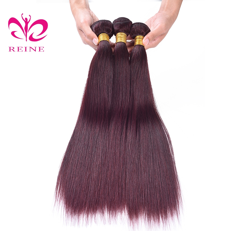 REINE 100 Human Hair 99J Brazilian Virgin Hair Silky Straight,Names Of Virgin Human Hair Weave Bundles in mozambique