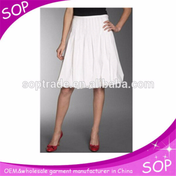 Fashion women clothing short plain white cotton skirts