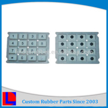 compression molded white silicon keypad with printing