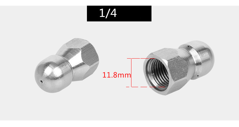 Högtryckbricka rostfritt stål G1/4 G3/8 och tillbehör BSP 1/4 G3/8 Inlopp 3 Munstycksslang Metallmunstycke Roterande avloppsmunstycke