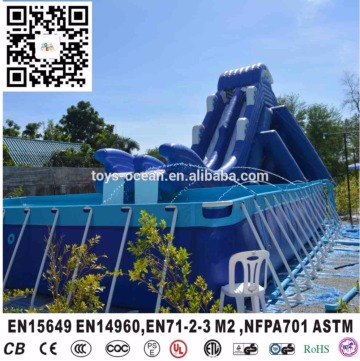 Guangzhou Rectangular metal frame swimming pool equipment steel Water Pool