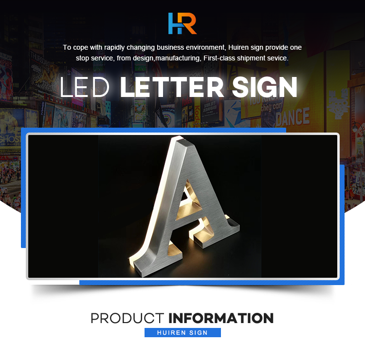 High Quality Backlit Stainless Steel Letter Backlit Channel Letter Sign