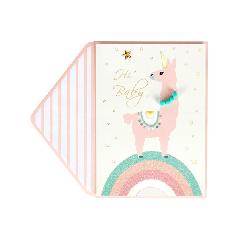 Great Value Cute Unicorn Baby Cards, Custom Printing Popular Handmade Greeting Cards