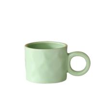 Most Popular 400ml Light Green Colored Glaze Espresso and Latte Cups: Unique Creative Designs on Uneven Ceramic Mugs