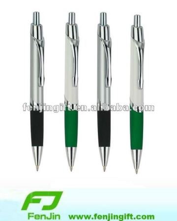 soft grip ball pen with metal clip