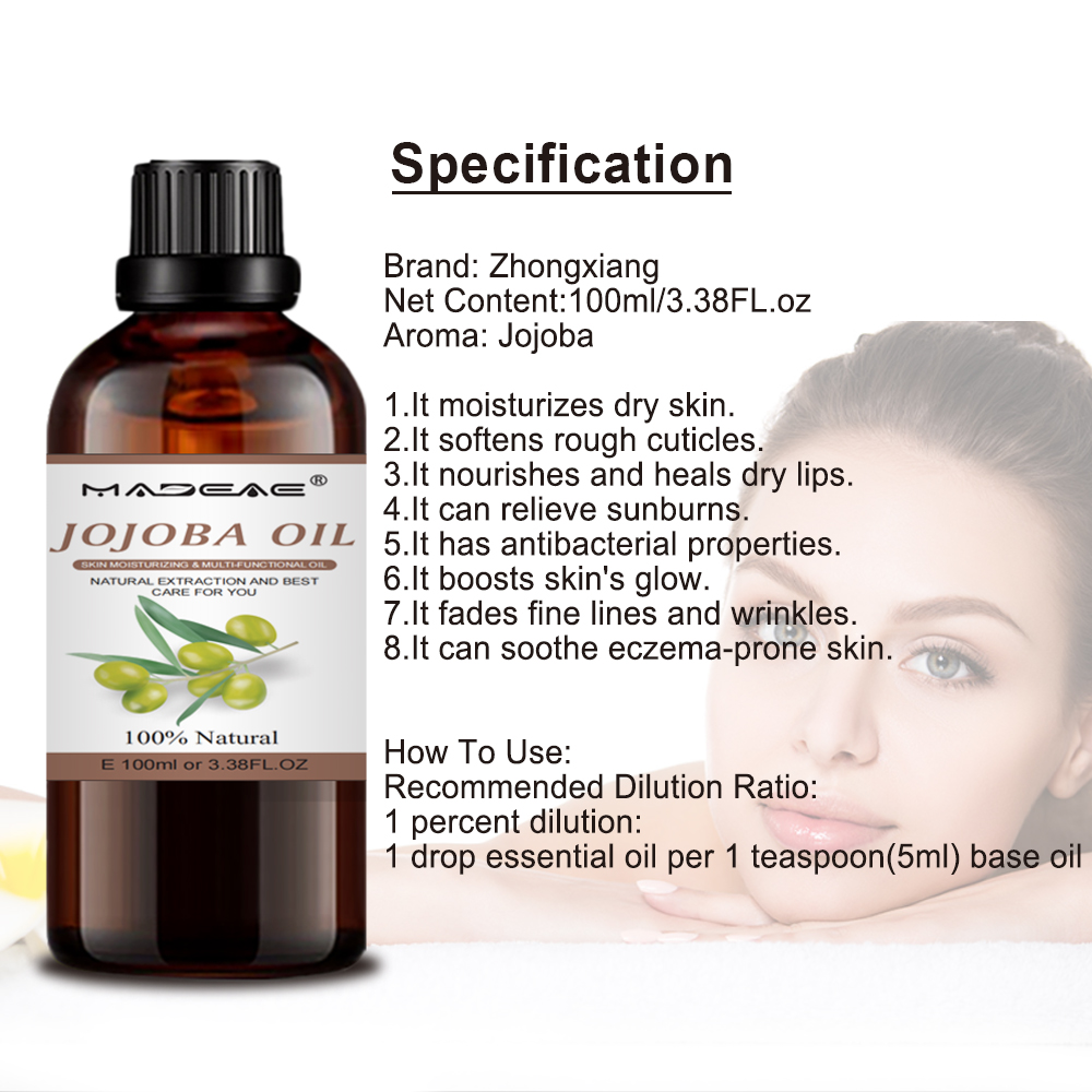 Wholesale Bulk Carrier Oils Pure Jojoba Oil Face Skin Hair