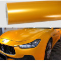 Satin Metallic Yellow Car Vinyl Wrap