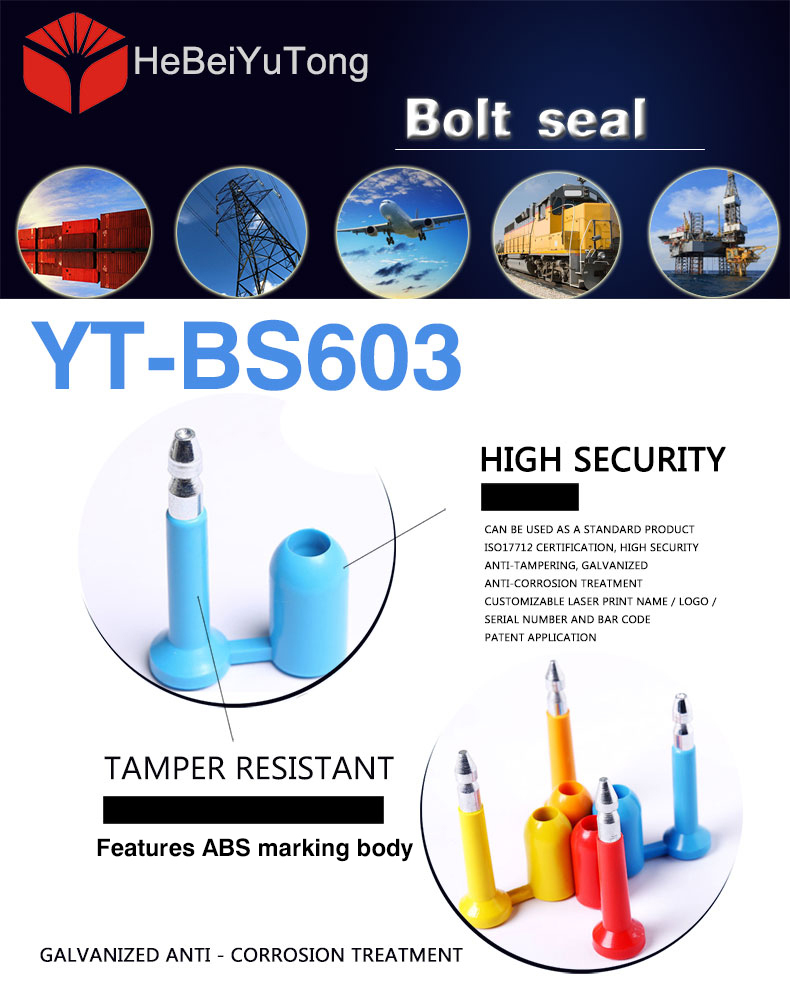 anti-tamper self-lock steel high security single use bolt seal YT-BS603