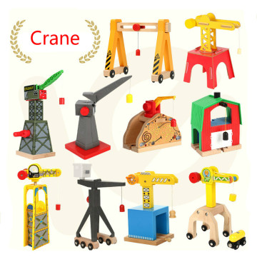 All Kinds of Crane Tender Wooden Magnetic Train Track Railway Accessories Compatibel Thom as Biro Wood Track Educational Toys