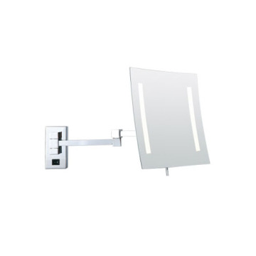 Frameless wall lighted shaving mirror