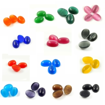 Fashion colorful cabochon synthetic glass cat eye beads cat eye pendant