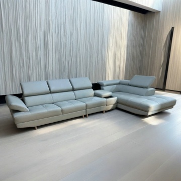 L-Shape Lawson Sofas: Comfortable Couch Chaise Wholesale Top Grain Genuine Leather Sofa Set