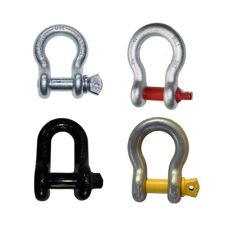 3/8" D gyűrűs horgonybilincs, horganyzott csavaros csap, nagy teherbírású kengyel