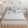 Borong rumah renda pepejal bedspread set rok ais