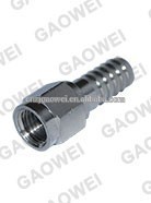 3/8 FFL swivel x 1/2 barb stainless steel adapter, with swivel nut