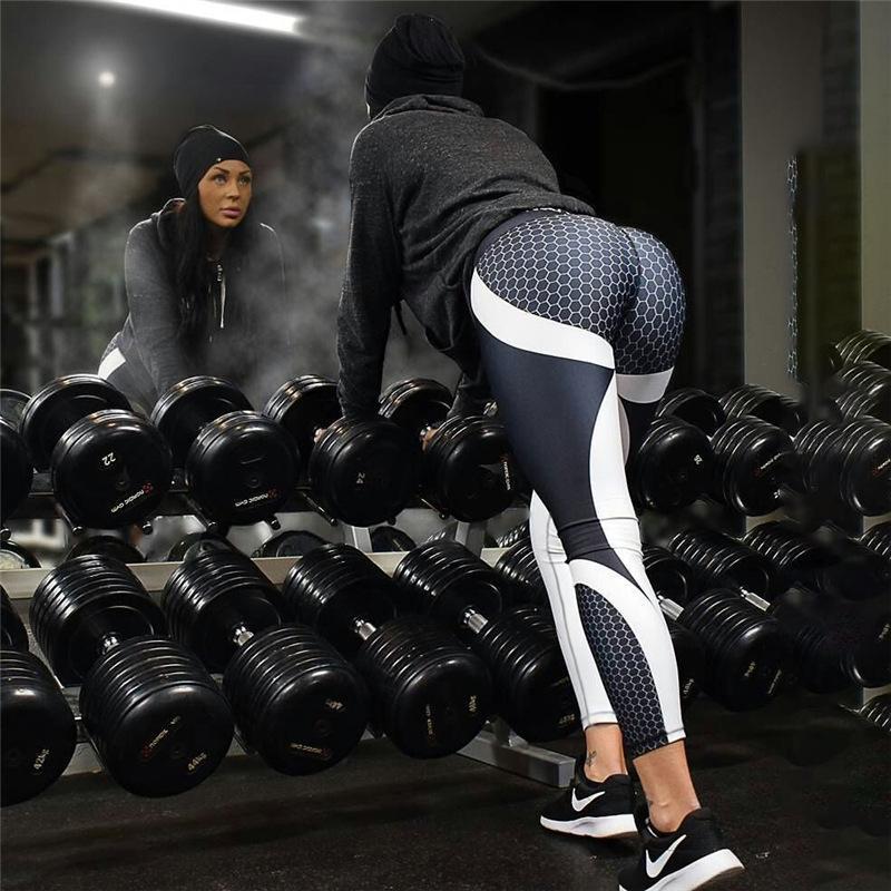 Mesh Pattern Print leggings fitness High Waisted workout gym leggins scrunch butt sport printed Leggings for women